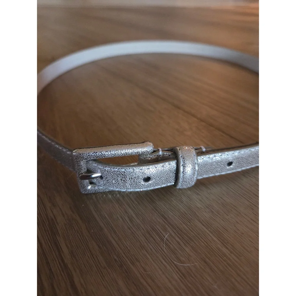 Another Line Plus Size XL Gold Metallic Skinny Waist Belt Pebbled Textured